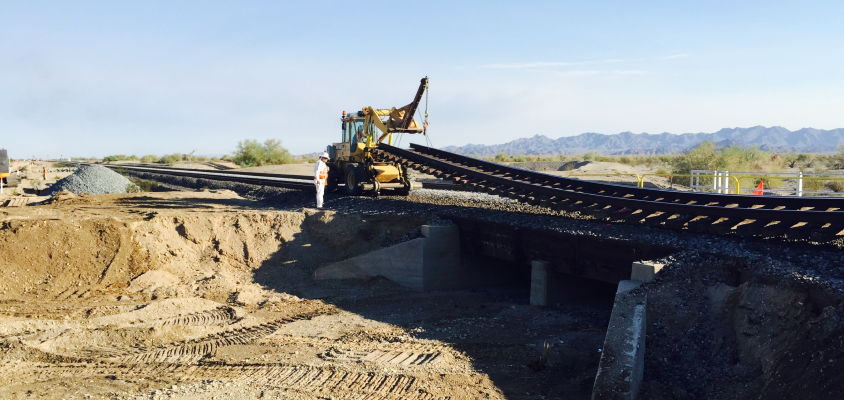 Railroad construction site Glamis