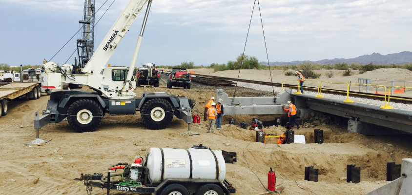 Railroad Construction Site Crawler Crane