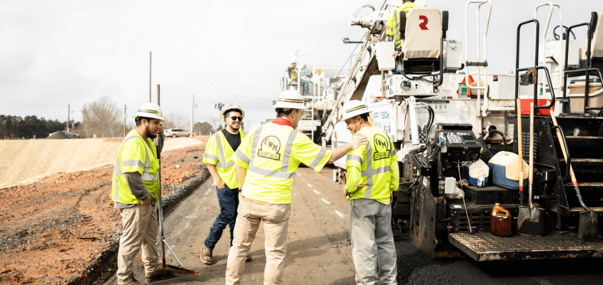 Construction field staff talking